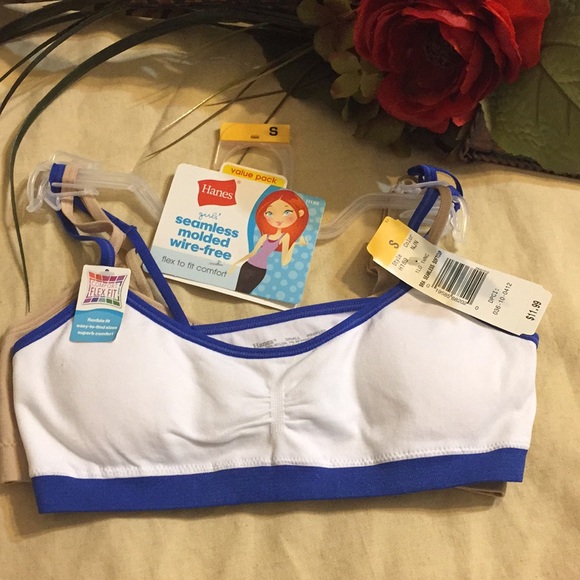 Girls seamless molded wire-free 2 pack bras - Picture 1 of 6